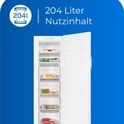 Exquisit Gefrierschrank GS271-NF-H-040D Weiss | 204 L Nutzinhalt | NoFrost | LED-Anzeige -Angebote Herd Liebe Store ea268939e264f2626ef2f996bf59c253