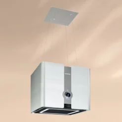 Klarstein Futurelight Smart Inselabzugshaube , Umluft 420m³/h , LED Beleuchtung , 3 Leistungsstufen ,Steuerbar Via WiFi Und Klarstein App Experience , Edelstahl