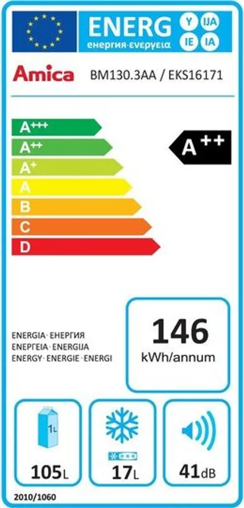 Amica EKS 16171, Kühlschrank Mit Gefrierfach, 880 Mm Nische, Schlepptür-Technik, 6 Amica EKS 16171, Kühlschrank Mit Gefrierfach, 880 Mm Nische, Schlepptür-Technik, - Image 4