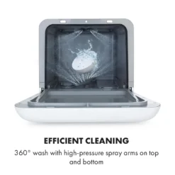 Klarstein Aquatica Mini-Tischgeschirrspüler, A, 125 KWh/Jahr, 2 Maßgedecke, Freistehend, Installationsfrei, 360° Wäsche, 3 Programme, Touch Control, Wasserverbrauch: 5 Liter, Weiß -Angebote Herd Liebe Store eb53762f12f6825a9a9aebd83940f2d0