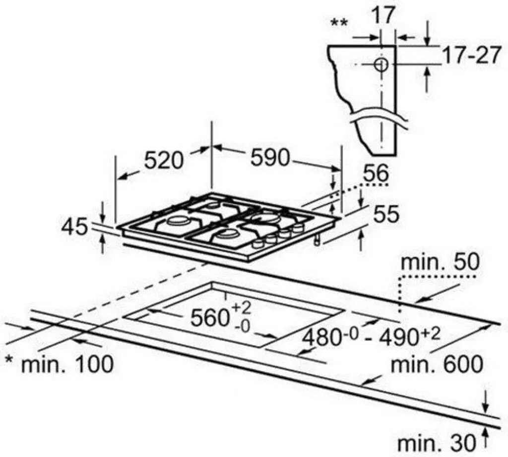 Bosch POP6B6B80 60cm Gaskochfeld Schwarz Hartglas GAS KOCHFELD Autark 10 Bosch POP6B6B80 60cm Gaskochfeld Schwarz Hartglas GAS KOCHFELD Autark - Image 8