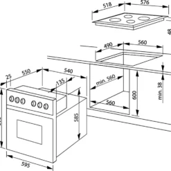 Amica Herdset, EHC 934 001 E - Backofen Und Glaskeramik Kochfeld, Edelstahl, Einbau, Energieklasse A