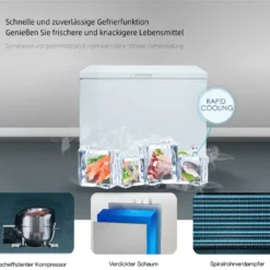 CHiQ Kühl- & Gefriertruhe FCF197D, (B X T) 98 X 56 Cm, 199L, Dual-Temperature, Mit Rollen Zur Einfachen Platzierung, Gefrierklappe Mit Niveauregulierung -Angebote Herd Liebe Store edcf438add5c1f1fc8e76d1294944138