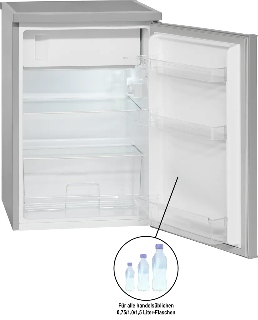 Bomann KS 2184.1 Kühlschrank Inox-look 120 Liter Inkl. 4 Sterne Gefrierfach 4 Bomann KS 2184.1 Kühlschrank Inox-look 120 Liter Inkl. 4 Sterne Gefrierfach - Image 2