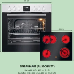 Bomann Elektroherd Set, Backofen Mit Glaskeramik-Herdplatte Und 4 Kochplatten, Ofen M. Ober-/Unterhitze, Grill- Und Umluft Mit Ceranfeld, Backofen M. Touch-Display EHBC 7933 IX -Angebote Herd Liebe Store ef6ba81f5eba67a435c630e626ee3f2b