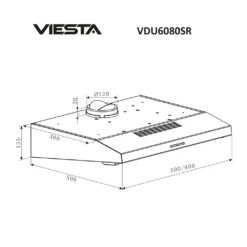 VIESTA VDU6080SR Dunstabzugshaube 60cm - Edelstahl Unterbau Wandhaube Mit Fettfiltern - LED-Beleuchtung - Abluft- & Umluftfunktion - Dunstabzug Mit Glasschirm - Energieklasse C -Angebote Herd Liebe Store ef751c2d61e0c07934f75493cab71768