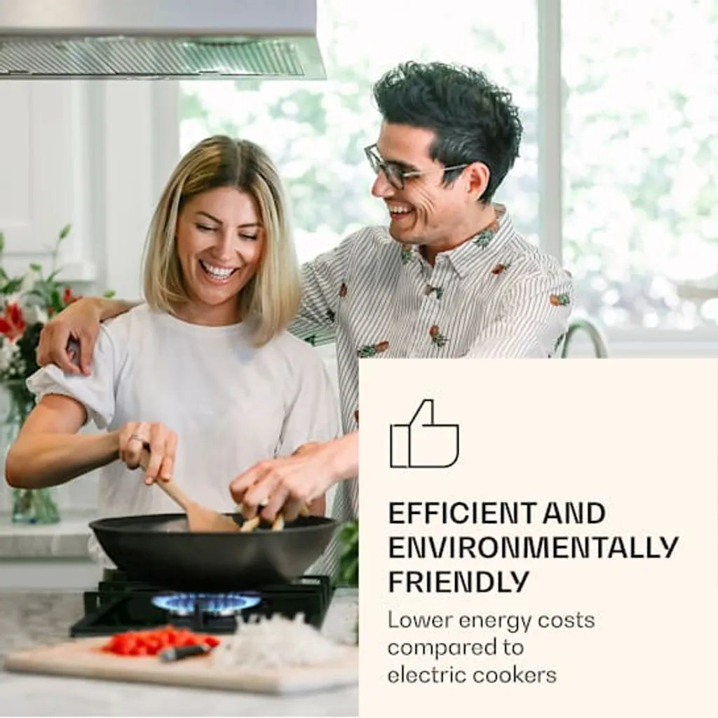 Klarstein Gaskochfeld Gasherd Einbau - Sabaf-Brenner - Erdgas/Propangas - Automatische Abschaltung - Gusseisen - Glaskeramik Retro-Look - 2-flammig - Schwarz Einbau Gas Kochfeld Gasherd 2 Platten Kochfelder Herdplatte Kochplatte Einbaukochfeld 4 Klarstein Gaskochfeld Gasherd Einbau - Sabaf-Brenner - Erdgas/Propangas - Automatische Abschaltung - Gusseisen - Glaskeramik Retro-Look - 2-flammig - Schwarz Einbau Gas Kochfeld Gasherd 2 Platten Kochfelder Herdplatte Kochplatte Einbaukochfeld - Image 2