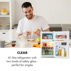 Klarstein Big Daddy Cool Kühl-Gefrier-Kombination , Fassungsvermögen: 87 Liter , Kühlschrank: 61 Liter , Gefrierschrank: 26 Liter , 2 Ebenen , Freezer-on-Top , Crisper-Fach Für Gemüse , Flaschenfach Bis 2 Liter , Weiß 14 Klarstein Big Daddy Cool Kühl-Gefrier-Kombination , Fassungsvermögen: 87 Liter , Kühlschrank: 61 Liter , Gefrierschrank: 26 Liter , 2 Ebenen , Freezer-on-Top , Crisper-Fach Für Gemüse , Flaschenfach Bis 2 Liter , Weiß -Angebote Herd Liebe Store f31b6091af4c65900664053cdb8879f6