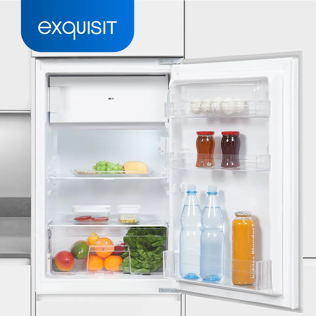 Exquisit Einbaukühlschrank EKS131-3-040F | Einbaugerät | Schlepptürmontage | 118 L Volumen | Weiß 4 Exquisit Einbaukühlschrank EKS131-3-040F | Einbaugerät | Schlepptürmontage | 118 L Volumen | Weiß - Image 2
