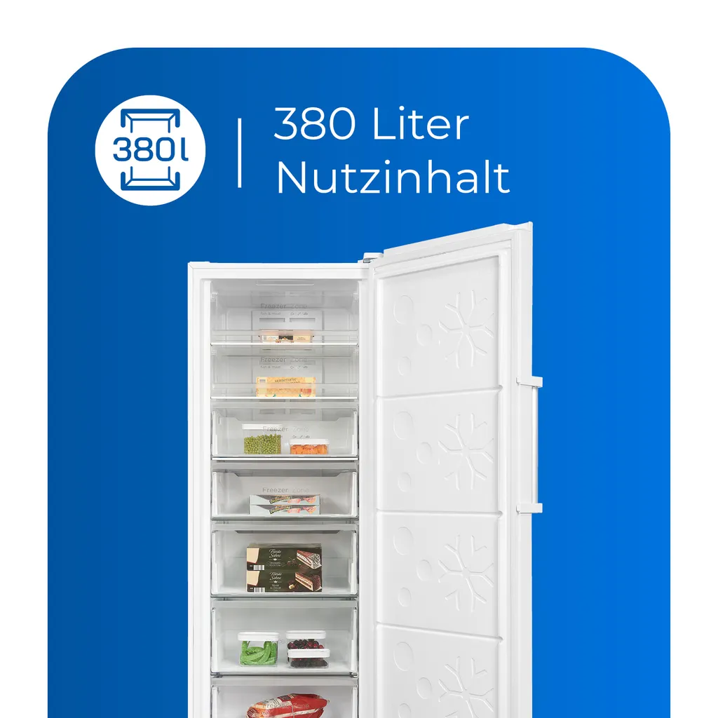 Exquisit Gefrierschrank GS380-NF-H-050E Weiss | 380 L Nutzinhalt | Weiß 6 Exquisit Gefrierschrank GS380-NF-H-050E Weiss | 380 L Nutzinhalt | Weiß - Image 4