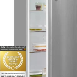 Exquisit Vollraumkühlschrank KS320-V-H-040E Inoxlook | 242 L Nutzinhalt | Edelstahloptik