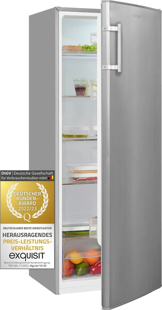 Exquisit Vollraumkühlschrank KS320-V-H-040E Inoxlook | 242 L Nutzinhalt | Edelstahloptik 3 Exquisit Vollraumkühlschrank KS320-V-H-040E Inoxlook | 242 L Nutzinhalt | Edelstahloptik