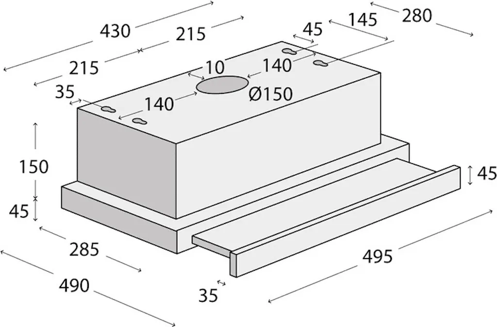 CONCEPT Küchenhaube Haube Für Die Küche Teleskop Ausziehbar Metall Regelung Mechanisch 8 CONCEPT Küchenhaube Haube Für Die Küche Teleskop Ausziehbar Metall Regelung Mechanisch - Image 6