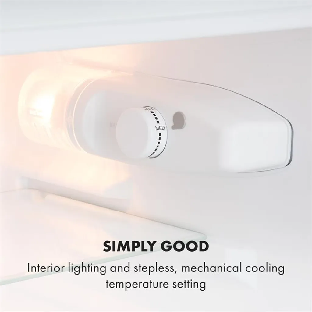 Klarstein Big Daddy Cool Kühl-Gefrier-Kombination , Fassungsvermögen: 87 Liter , Kühlschrank: 61 Liter , Gefrierschrank: 26 Liter , 2 Ebenen , Freezer-on-Top , Crisper-Fach Für Gemüse , Flaschenfach Bis 2 Liter , Weiß 10 Klarstein Big Daddy Cool Kühl-Gefrier-Kombination , Fassungsvermögen: 87 Liter , Kühlschrank: 61 Liter , Gefrierschrank: 26 Liter , 2 Ebenen , Freezer-on-Top , Crisper-Fach Für Gemüse , Flaschenfach Bis 2 Liter , Weiß - Image 8