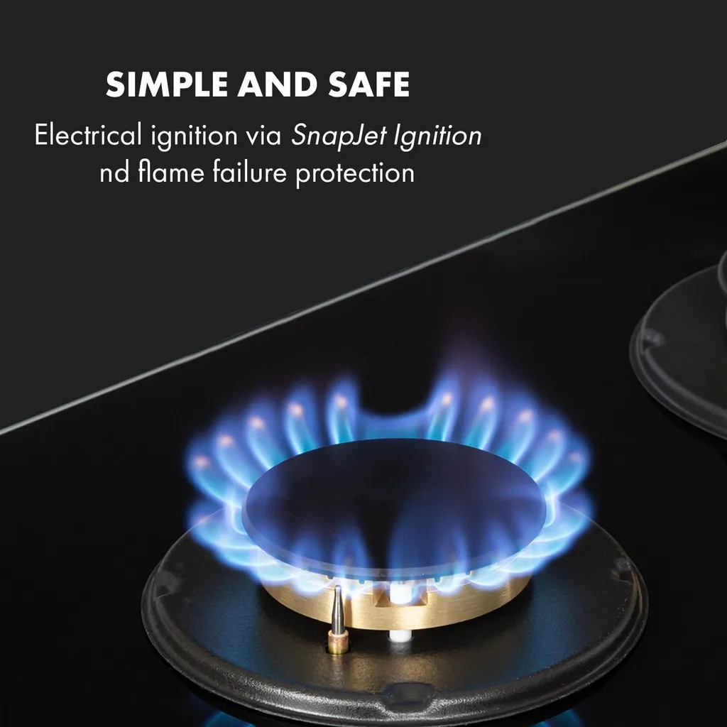 Klarstein Goldflame Domino Gaskochfeld , 2-flammig , Autark , 30 Cm , Einbau , Messing-Brenner , Erdgas/Propangas , Sicherheitsventile , Automatische Abschaltung , Topfträger Aus Gusseisen , Inkl. Schlauch Und Druckminderer , Glaskeramik Ø 8 Mm , Schwarz 7 Klarstein Goldflame Domino Gaskochfeld , 2-flammig , Autark , 30 Cm , Einbau , Messing-Brenner , Erdgas/Propangas , Sicherheitsventile , Automatische Abschaltung , Topfträger Aus Gusseisen , Inkl. Schlauch Und Druckminderer , Glaskeramik Ø 8 Mm , Schwarz - Image 5