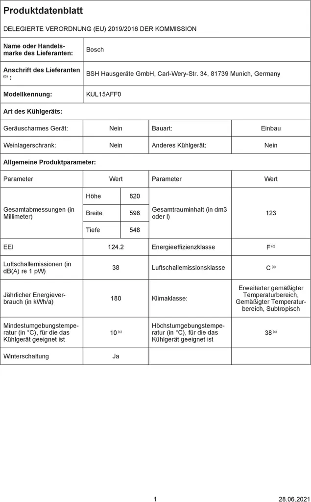 BOSCH Unterbau-Kühlautomat KUL15AFF0 Integrierbar, Flachscharnier 15 BOSCH Unterbau-Kühlautomat KUL15AFF0 Integrierbar, Flachscharnier - Image 13
