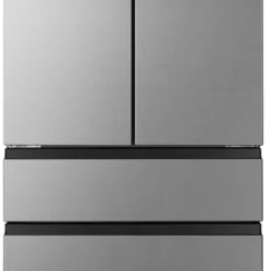 Hisense RF540N4SBI2 Side-by-Side Kühl-Gefrierkombination - Freistehend - Edelstahl-Look - 480 Liter Gesamtvolumen - LED-Display - LED-Innenbeleuchtung - TotalNoFrost - Multi Air Flow - CrispZone