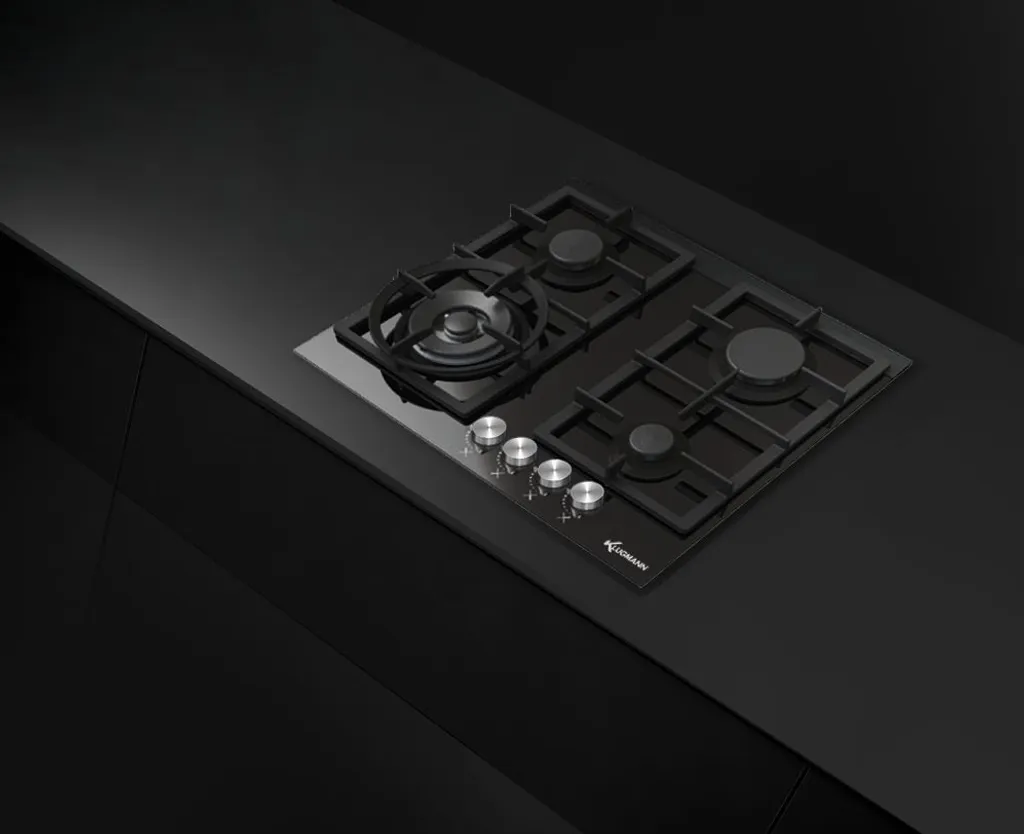 KLUGMANN Design KT604.5BGL 60cm Einbau Vitroceramic Gaskochfeld 4 Brenner, WOK, Sicherung, Gusseisen, Metallknöpfe 4 KLUGMANN Design KT604.5BGL 60cm Einbau Vitroceramic Gaskochfeld 4 Brenner, WOK, Sicherung, Gusseisen, Metallknöpfe - Image 2