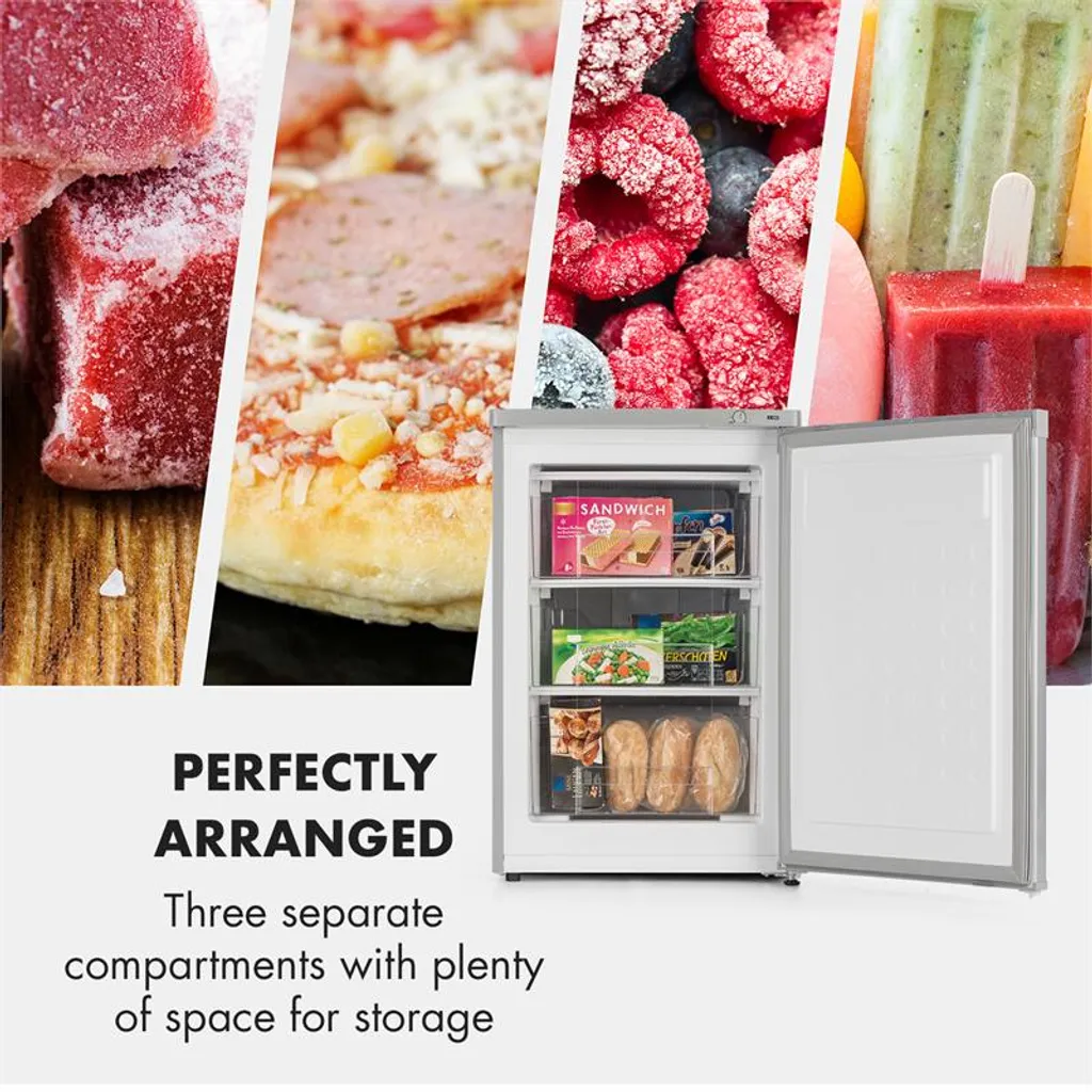 Klarstein Garfield XXL Gefrierschrank , , 81 Liter Gesamtvolumen , 3 Durchsichtige Boxen , Thermostat Mit 3 Stufen , Höhenausgleichende Füße , 39 DB , Silber 4 Klarstein Garfield XXL Gefrierschrank , , 81 Liter Gesamtvolumen , 3 Durchsichtige Boxen , Thermostat Mit 3 Stufen , Höhenausgleichende Füße , 39 DB , Silber - Image 2