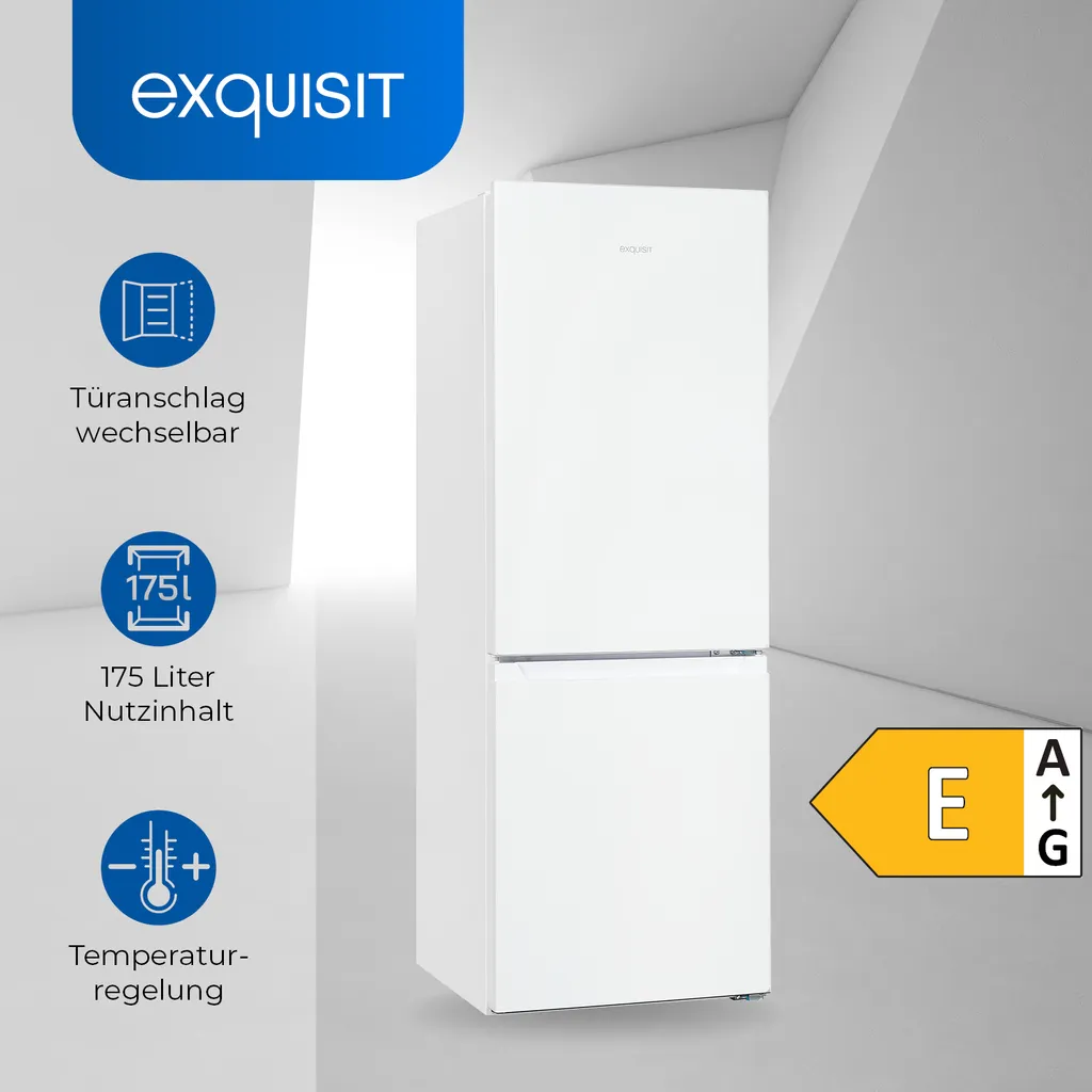 Exquisit Kühl- Und Gefrierkombination KGC231-60-010E Weiss | Standgerät | 175 L Volumen | Weiß 4 Exquisit Kühl- Und Gefrierkombination KGC231-60-010E Weiss | Standgerät | 175 L Volumen | Weiß – Bild 2
