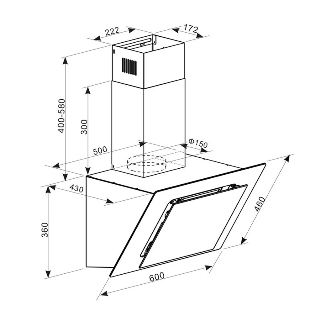 Klarstein Eleonora 60 Kopffreie Schräghaube ,60 Cm ,EEK A++ ,Abluftleistung: 426 M³/h ,Touch Control ,RGB-Ambiente-Farbe ,60 DB ,Umluft Und Abluft ,LED Beleuchtung ,Fettfilter ,Dunstabzugshaube ,Wandabzugshaube ,schwarz 11 Klarstein Eleonora 60 Kopffreie Schräghaube ,60 Cm ,EEK A++ ,Abluftleistung: 426 M³/h ,Touch Control ,RGB-Ambiente-Farbe ,60 DB ,Umluft Und Abluft ,LED Beleuchtung ,Fettfilter ,Dunstabzugshaube ,Wandabzugshaube ,schwarz - Image 9